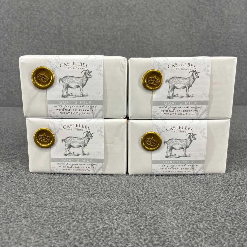 Castelbel Goat Milk Soap Set 8 Bars 7oz Each White Portugal Wax Seal Luxury Bulk - Picture 1 of 7